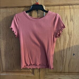 Old Navy Ribbed Coral Short Sleeve Top